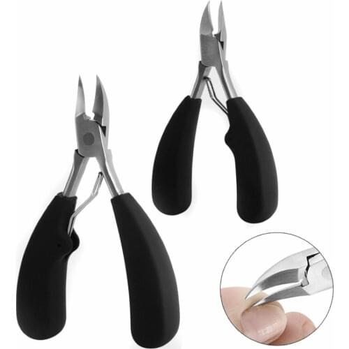 1pc Black Toe Nail Clippers Stainless Steel ABS Resin Handle Toenail Nipper Clipper Cutter For Thick Ingrown Toenails