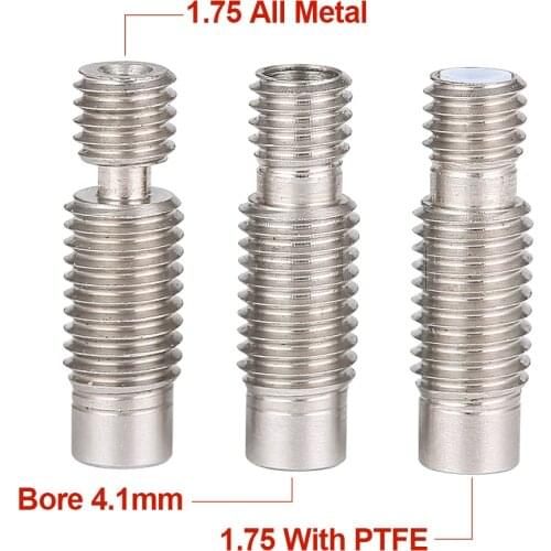 Gorge à rupture thermique pour imprimante 3D E3D V6, pour 1.75/4.1mm, tout métal/avec PTFE, tuyaux d'alimentation à distance