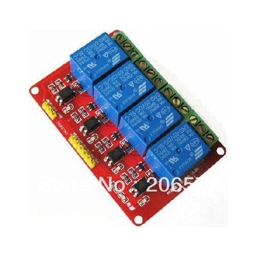 4 road relay module with opto-isolator 5V high and low electrical level trigger