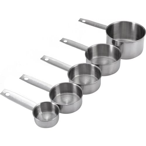 5pcs Baking Measuring Cups Spoons Kit Stainless Steel Flour Liquid Measuring Spoons Kitchen Baking Cooking Scaled Measure Tool