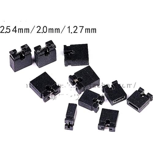 100PCS 1.27/2.0/2.54mm Jumper Cap 2.54 Pin Cap Shorting Connection Block Open/Closed