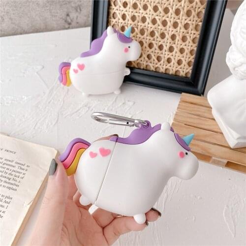3D Rainbow fat horse case for airpods pro 1 2 cases Charging Box Soft Silicone Wireless Bluetooth Earphone Protect cover capa