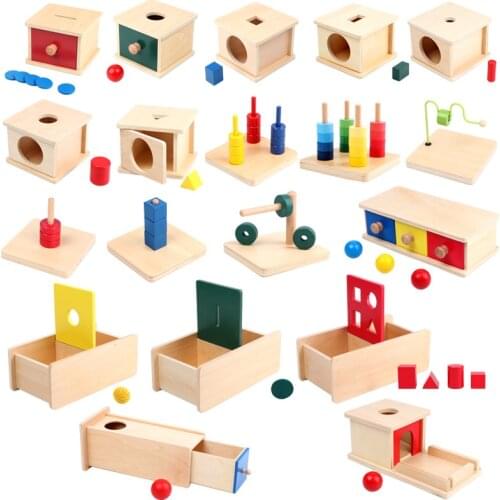 Toddler Wooden Sensorial Montessori Set Educational Toys Infant Toddlers Box Board Puzzles Teaching Wood Game and Toys Preschool