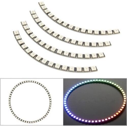 RGB Ring LED Light Bulb Wall Clock 60LED WS2812 5050 SMD LED Lamp Panel for Arduino 5V 1A decorating lights