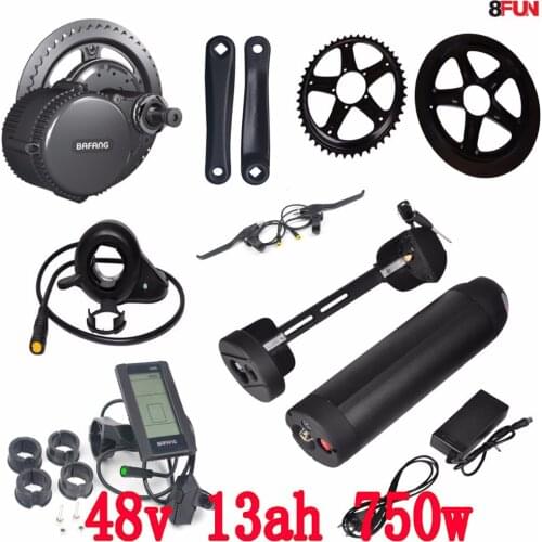 48V 750W BBS02B bafang mid drive electric motor kit + 48V 750W Water kettle battery 48V 13AH electric bike battery