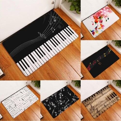 Kitchen Waterproof Floor Mat Cartoon Music Piano Keyboard Pattern Door Mat Entrance Deurmat Home Decor Mats for Floor