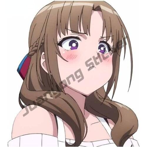Cartoon Mamako Pout Anime Vinyl Car Sticker Creative for Camper Laptop Phone Guitar Decal Scratch-Proof Decoration KK13x12cm
