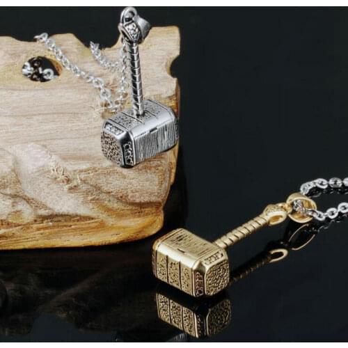 Mens stainless steel pendant Thor hammer pendant Trendy male lucky hammer pendant