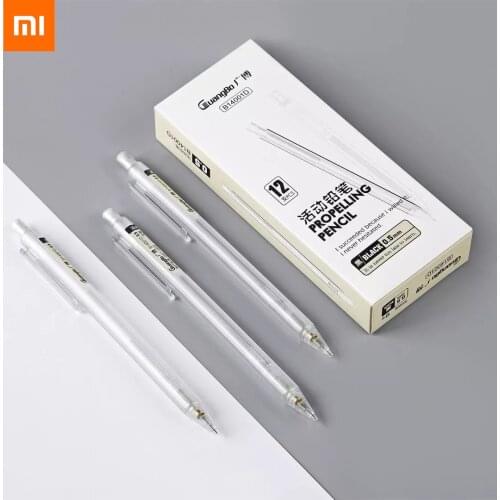 New Xiaomi Gunagbo Simple Mechanical Pencil Pack of 12 Suitable for 0.5mm pen core easy to write transparent pen holder