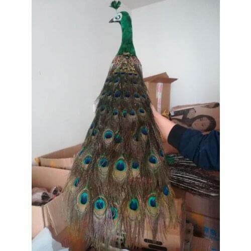 New real life peacock model foam& real feather peacock bird gift about 80cm d0033