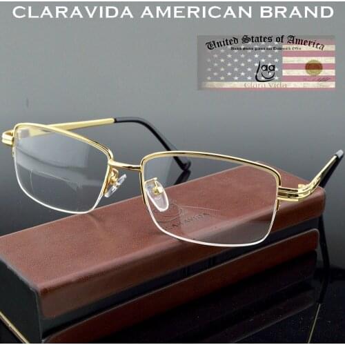 Titanium Alloy Bifocal Semi-Rim High Quality Anti Blue-Ray Men Women Reading Glasses +0.75 +1.00 +1.25 +1.5 +1.75 +2 To +4