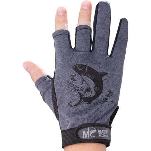 Pair Fishing Waterproof Gloves 3 Fingers Protect Hand Breathable Outdoor Sport Cut Proof Anti-slip Fishing Carp Accessory X460G