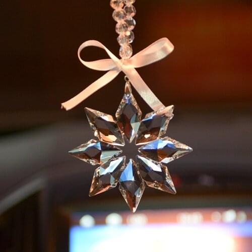 Car Pendant Hanging Crystal Snowflake Car Interior Ornaments Decoration Rear View Mirror Accessories For Car Ornament