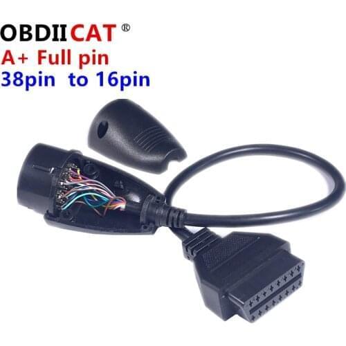 Full 38pin to 16pin OBD2 Connector for B-en-z 38 Pin OBD2 16 Pin Female Adapter Connector Cable 38pin for M-cer-des