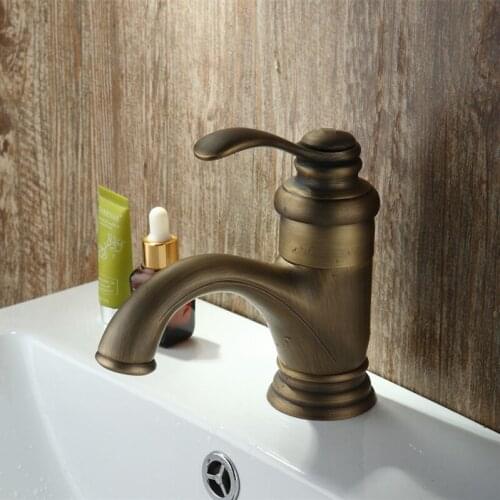 Simple retro hot and cold water basin faucet washbasin bathroom washbasin faucet antique above counter basin faucet