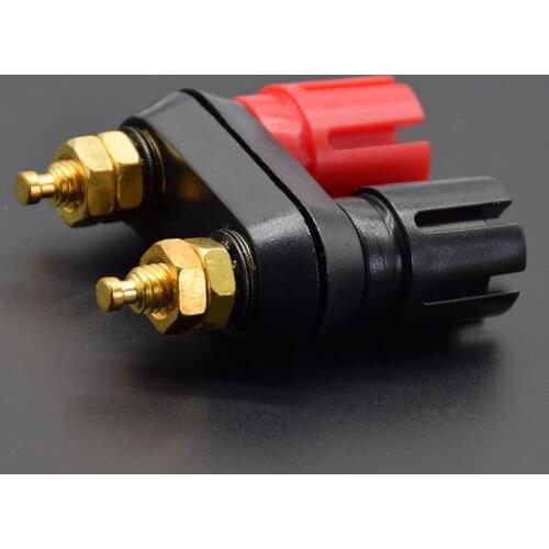 Banana Plugs Couple Terminals Dual 4mm Banana Plug Jack Socket Double hexagon Binding Post Red Black Connector Amplifier DX25