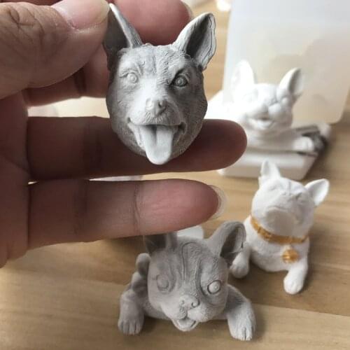 Silicone Mold 3D Aroma Wax Dog Molds Aroma Stone Mold Candle Molds Soap Making Moulds Silica Gel Mini Husky Cute South Korea 001