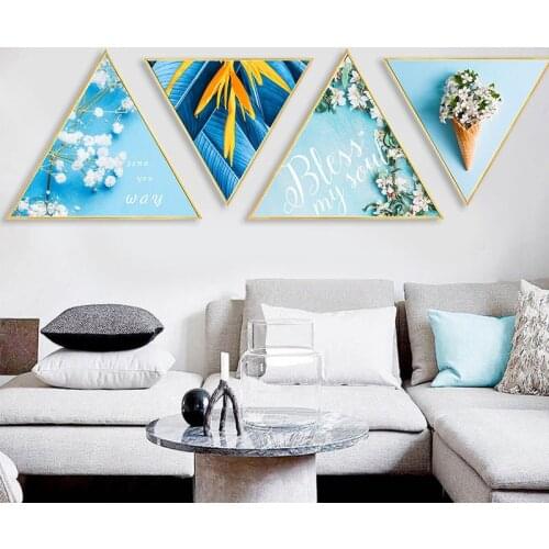 Triangular Decoration Home Wall Painting Poster Wall Canvas Cuadros Decoracion Salon Painting By Numbers Anime Poster
