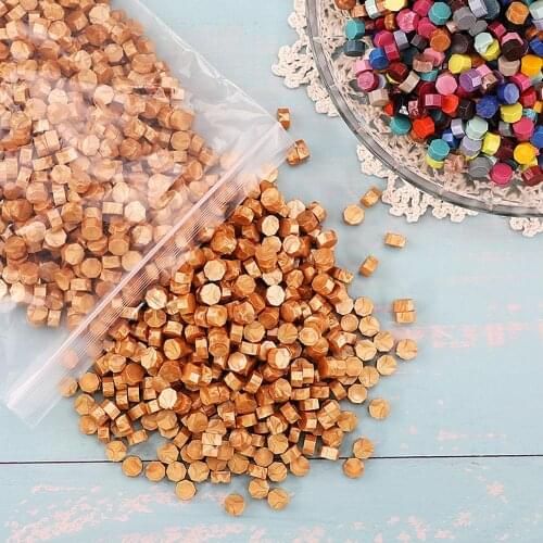 WYSE 100pcs Gold Colorful Sealling Wax Stamp Color Wax Seal Stamp Tablet Pill Beads for DIY Wedding Envelope Craft Tools