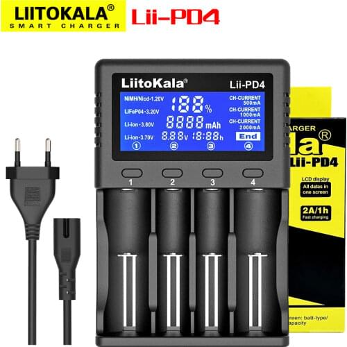 TOMO M4 Battery Charger 4*18650 Power Bank External USB Charger with Intelligent LCD Display for iPhone X Samsung S8 Note 8