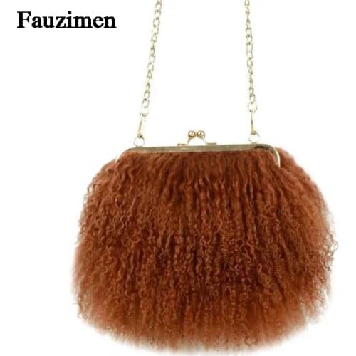 Women Real Fur Handbags Clutch Bag Luxury Designer Evening Bag Famous Brand Ladies Tote Bags Shopper Tote Bags