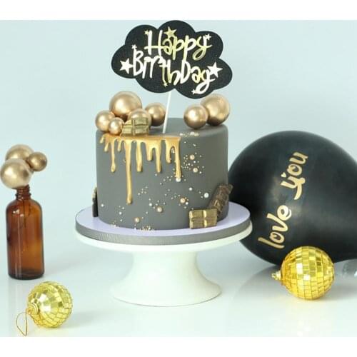 Golden 10Pcs/Pack Silver Birthday Cake Balls Birthday Cake Cloud Cupcake Dessert Wedding Party Supplies Cake Decoration