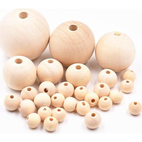 1pack 14size Dutch wooden beads natural wooden ball DIY beads scattered beads jewelry making handmade