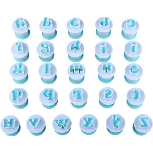 Free shipping (2set/lot)MRF 26pcs Plastic Lowercase Cake Fondant Press Molds set for Cake Decoration DIY Cookie Molds-HB0215A