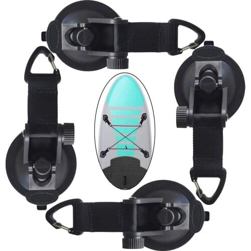 4 Pack, Heavy Duty Vacuum Suction Cup Hooks Anchor with Straps ecuring, Strong Suction Cup Tie Downs, Camping Tarp Accessory as