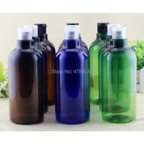5/10pcs 500ml Plastic Bottle With Flip Cap 500cc Empty Cosmetic Refillable Sub Bottling Package Container Free Shipping