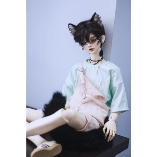 BJD doll accessories are suitable for 1/3 1/4 MSD Uncle size cute campus-style pink suspenders with simple cute doll accessories