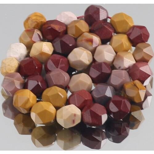 Natural Faceted Mookaite Egg Yolk Stone Round Loose Spacer Beads for Jewelry Making DIY Bracelet Necklace 15'' Strand 6/8/10mm