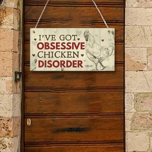 10*20cm Wooded Plaque Chicken Letter Friendship Sign Best Friend Gift Wooden Decorative Pendants for Doors and Windows