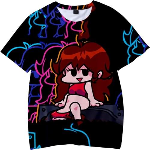 Hot Sale 3 to 14 years kids Tees 3D Print friday night funkin Cartoon Tshirt Fashon Summer Children T-shirts New Casual Clothes