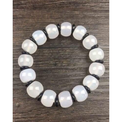 Hot Sale Natural Elliptical abacus Chalcedony Faceted Abacus Amazonite Beads Bracelets free shipping