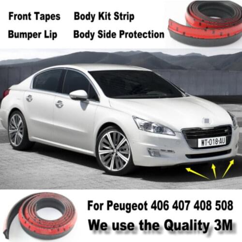 Car Bumper Lips For Peugeot 406 407 408 508 / Front Spoiler Deflector / Body Kit / Strip Skirt / Anti-Scratch Stickers