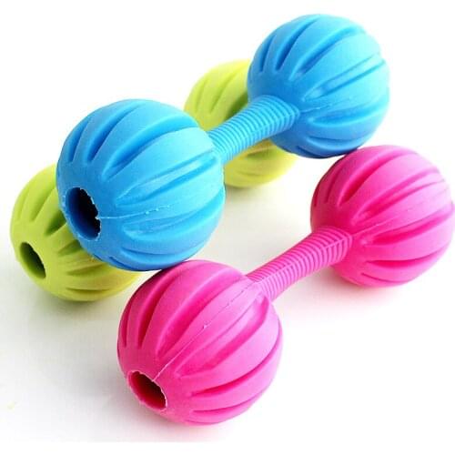 Pet dog toy TPR barbell toy dog molar teeth cleaning rubber toy,Q278