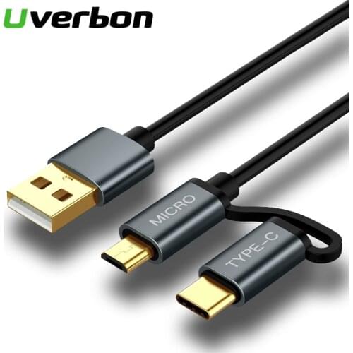 2 in 1 USB Cable for Huawei Mate 30 Pro 3A Fast Charging Micro usb Type C Charger QC3.0 Phone Charge Cable for Xiaomi Samsung