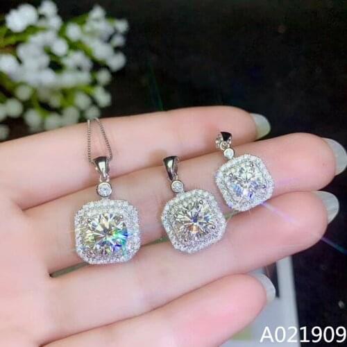KJJEAXCMY boutique jewelry 925 sterling silver inlaid Mosang Diamond Womens pendant support detection trendy