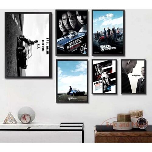 Fast And Furious Classic Movie Posters High Definition Paul Walker Canvas Painting Art Wall Pictures Wall Paintings For Bedrooms