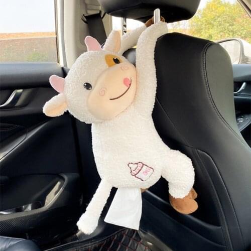 Creative Cartoon Cute Car Armrest Box Drawer Box Car Tissue Bag Seat Back Hanging Tissue Box Home Car Interior Ornaments