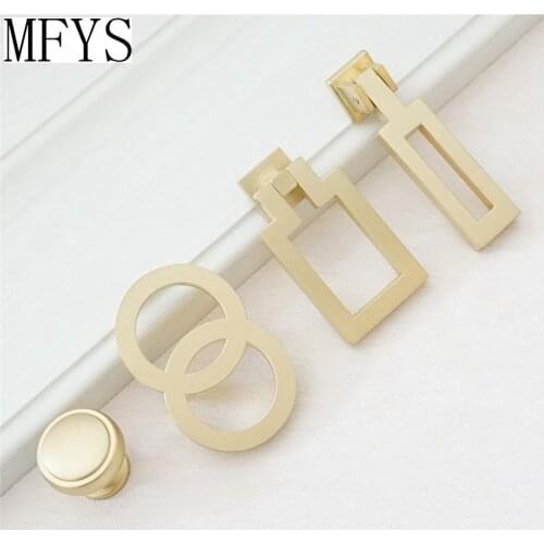 1.1'' Brass Dresser Knobs Pulls Drawer Knob Pull Handles Knobs Drop Pulls Brushed Gold Cabinet Door Handle Knobs Hardware
