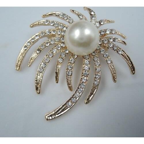 Top fashion glass pearl brooch