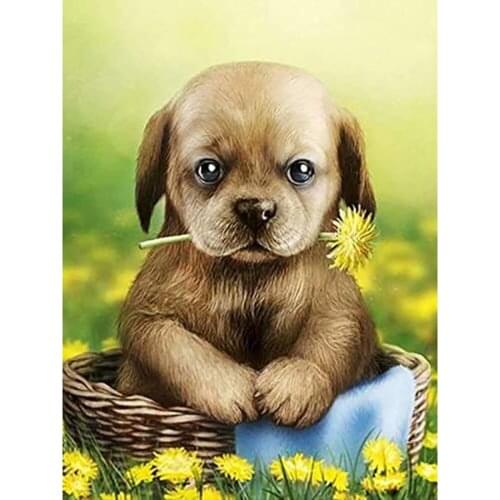 Animal Dog Embroidery 11CT Cross Stitch Kits Craft Needlework Set Cotton Thread Printed Canvas Home Decoration On Sale Hot Sell