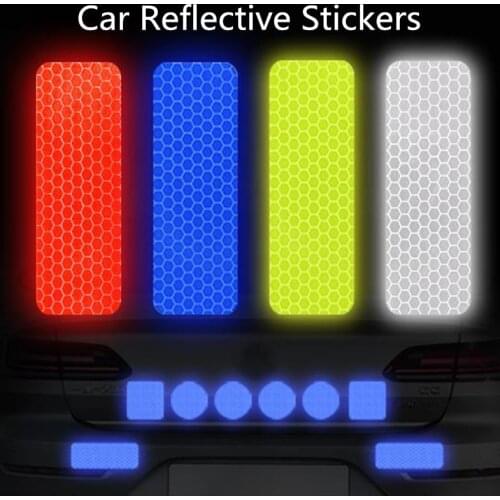 Rectangle Reflective Tape Car Safety Mark Decal Warning Stickers For Auto Bicycle Motorcycle Car Exterior Decoration Accessories