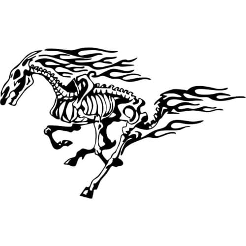 Car Stickers Personalized Horse Tribal Fire Flame Skull Car Decoration Stickers Are Suitable for Various Models, 18cm*11cm