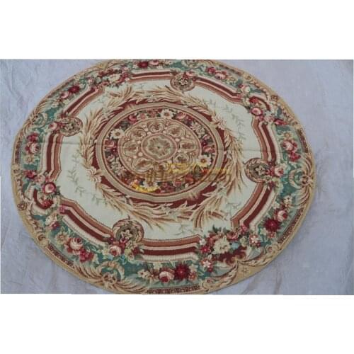 New Wool Woolen Needlepoint luxury Christmas Designer Throw Hand Stitched Needlepoint Art Natural Sheep Wool Round