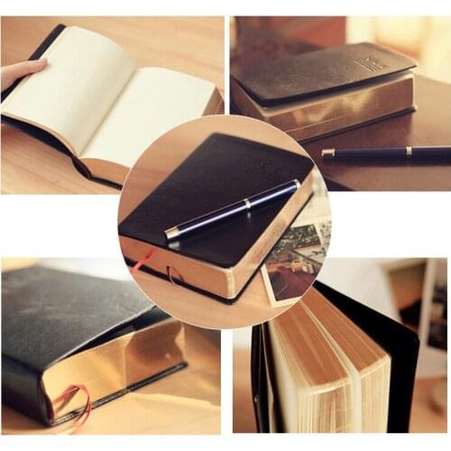 Office School Supplies Retro Leather Notebook Thick Paper Bible Diary Book Notepad New Blank Weekly Plan Writing Notebooks