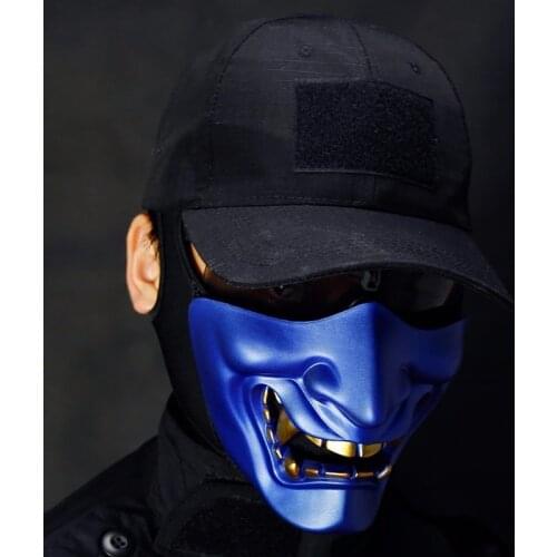 Half Face Airsoft Masks Halloween Cosplay Costume BB Demon Prajna Tactical Ghost Mask Samurai Hannya Half Cover Prajna Masks