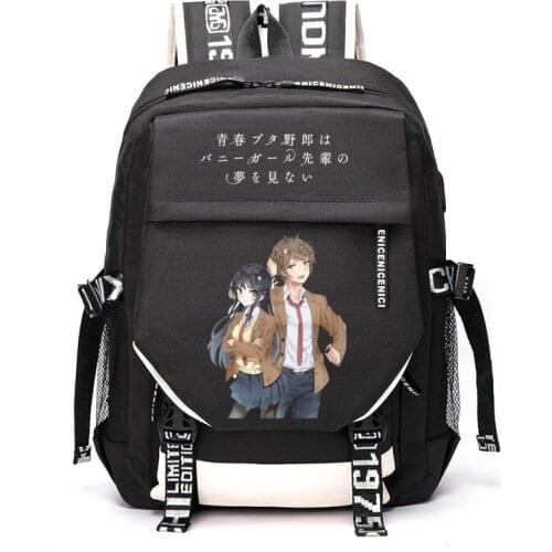 Azusagawa Sakuta Sakurajima Mai Koga Tomoe Outdoor Travel Rucksack Casual Schoolbag Student Backpacks